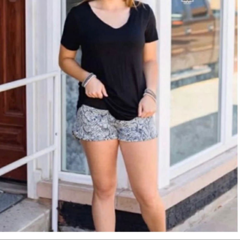 Snake print shorts